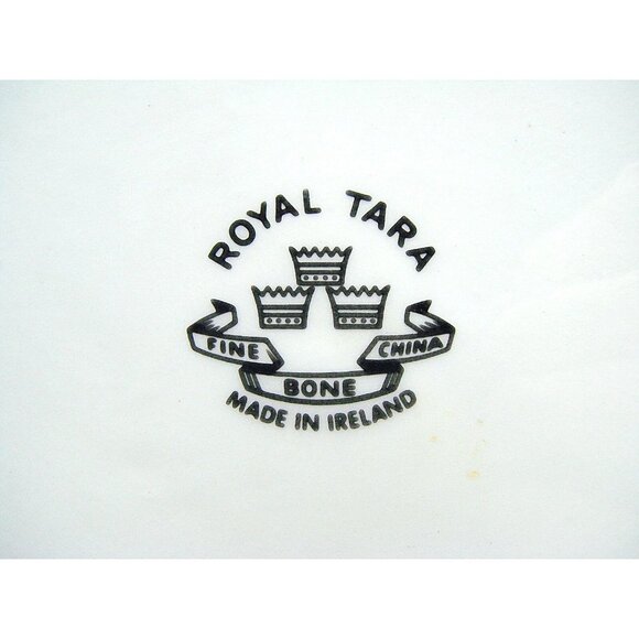 Vintage Royal Tara White Purple Rose Bouquet Gold Gilt Fine Bone China 9" Plate - Picture 6 of 11